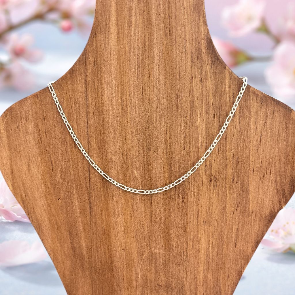 Cadena Figaro 2mm de ancho 24" de Largo, Plata Mexicana 925.