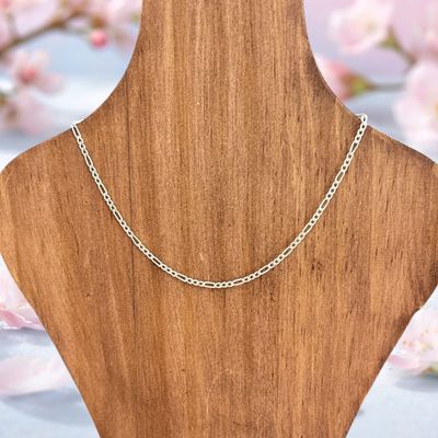 Cadena Figaro 2mm de ancho 24" de Largo, Plata Mexicana 925.