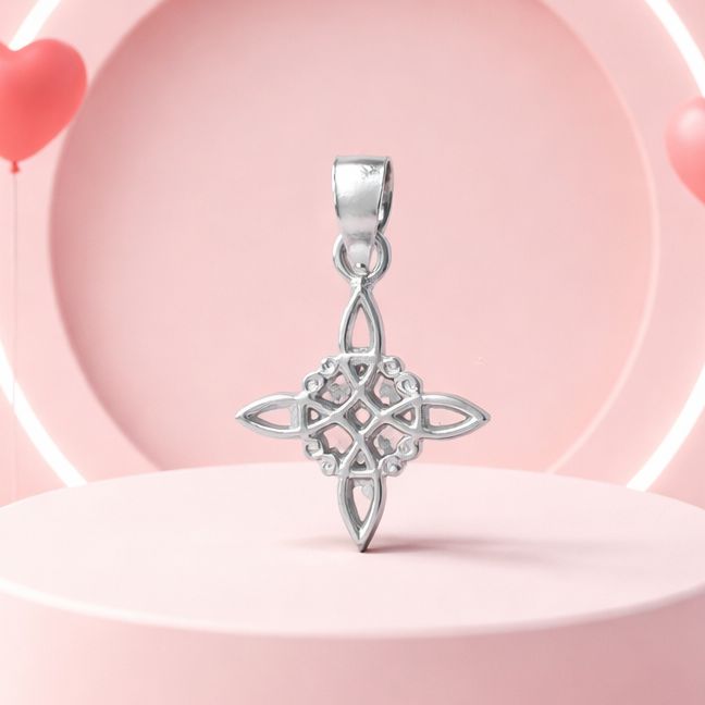 Dije Nudo de Bruja mide 2.5CM, Plata 925 Mexicana