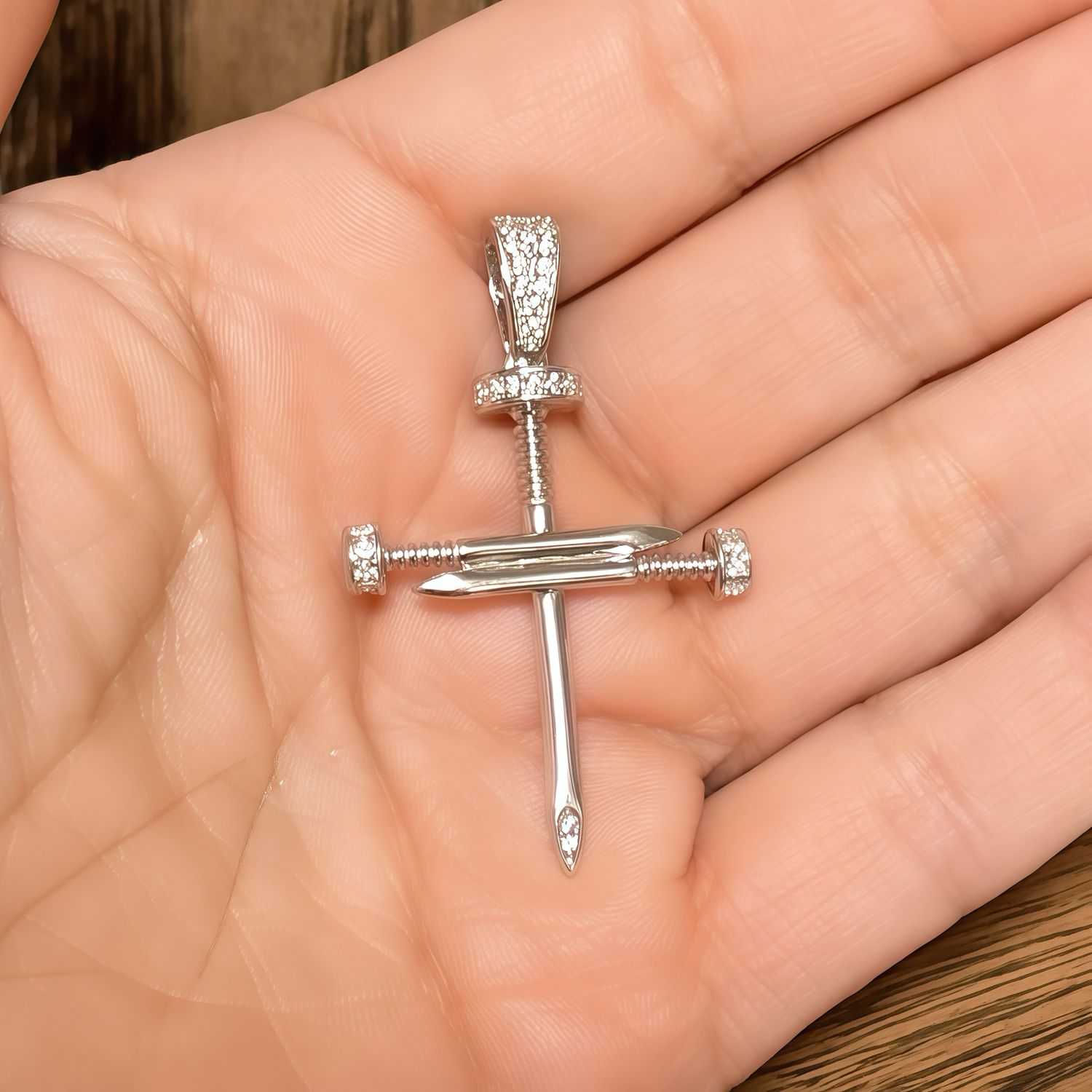 Dije Cruz Tubo lazo mide5CM, Plata Mexicana 925