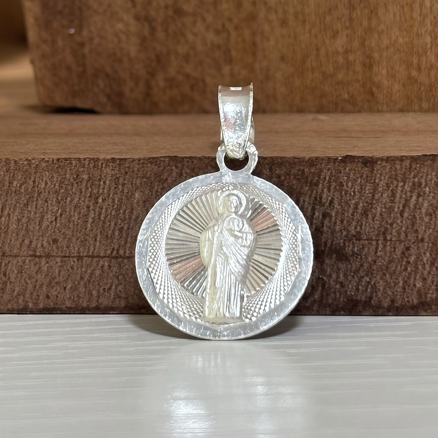 Dije Medalla San Judas mini, Mide 1cm,Plata Mexicana 925