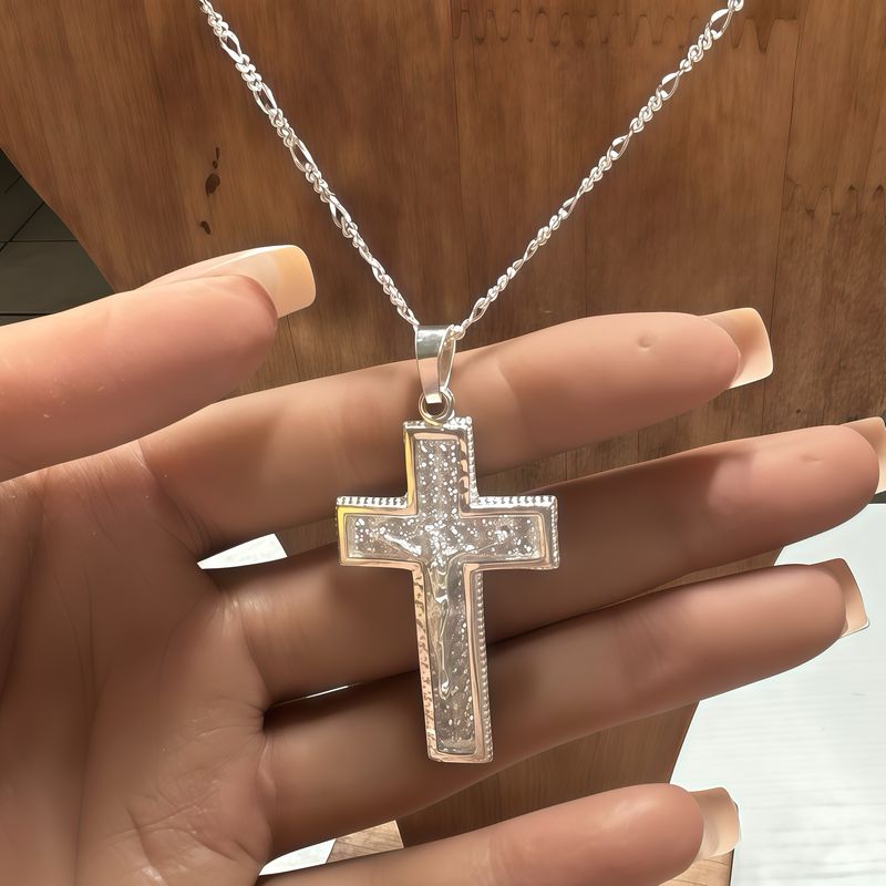 Duo Cadena y Dije Cruz Plata Mexicana 925