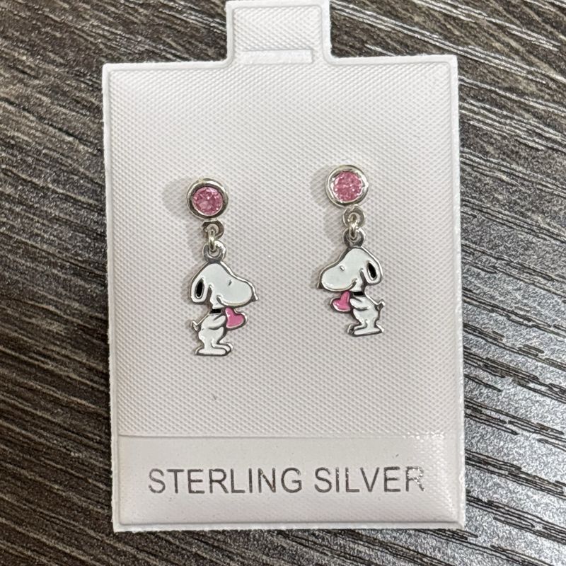 Arete Perrito esmaltado Plata 925 Mexicana.