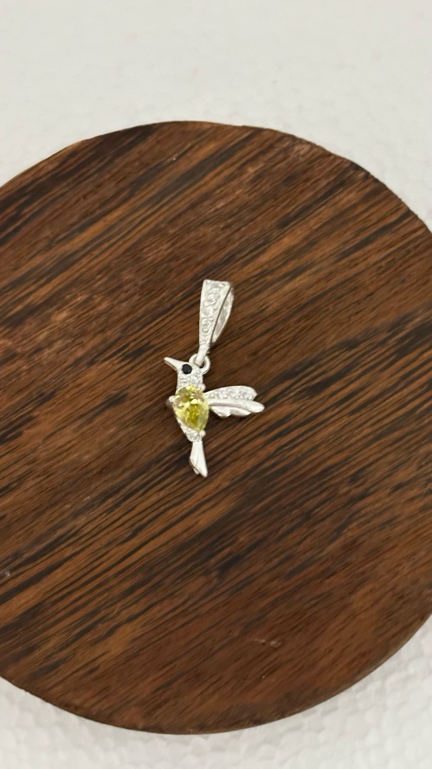 Dije Colibri Artesanal, mide 3cm, Plata 925 Mexicana