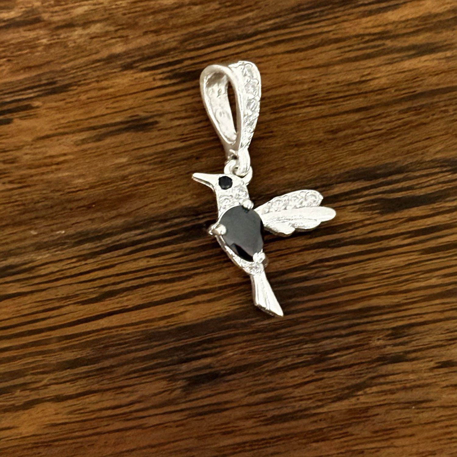Dije Colibri Artesanal, mide 3cm, Plata 925 Mexicana
