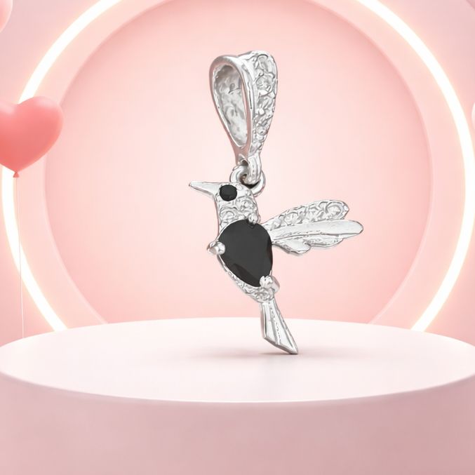 Dije Colibri Artesanal, mide 3cm, Plata 925 Mexicana