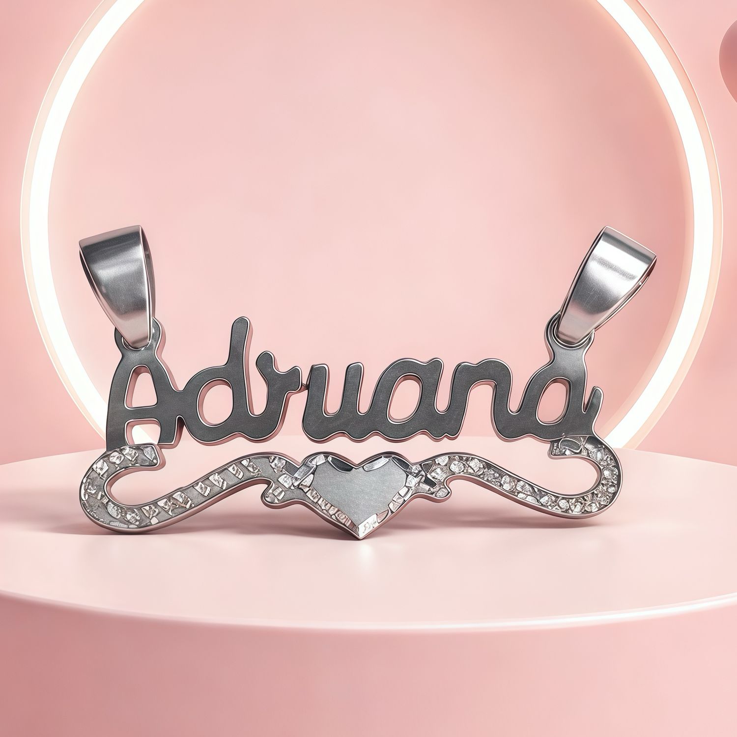 Nombre "ADRIANA " mide 3.5cm Plata 925 Mexicana.