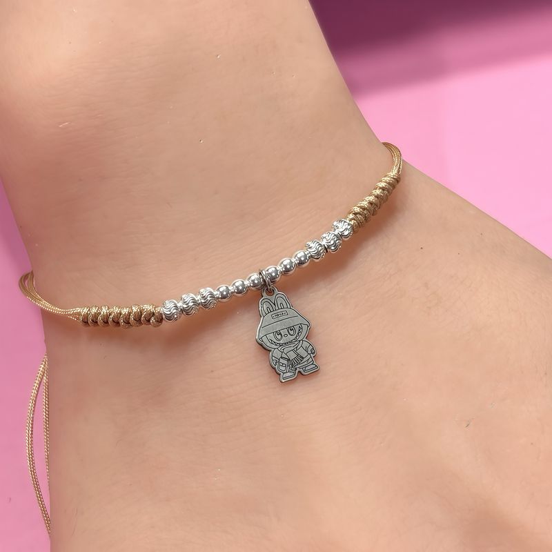 Pulsera Hilo Cafe Monito Plata 925 MX