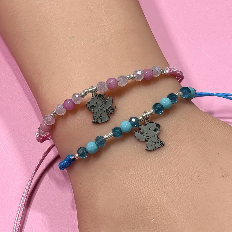 Duo Pulseras de Hilo con Cristales Ohana con Animalito  Plata 925 MX