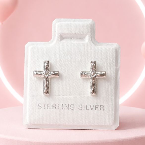 Broquel Cruz broche de bolita, Plata 925 MX