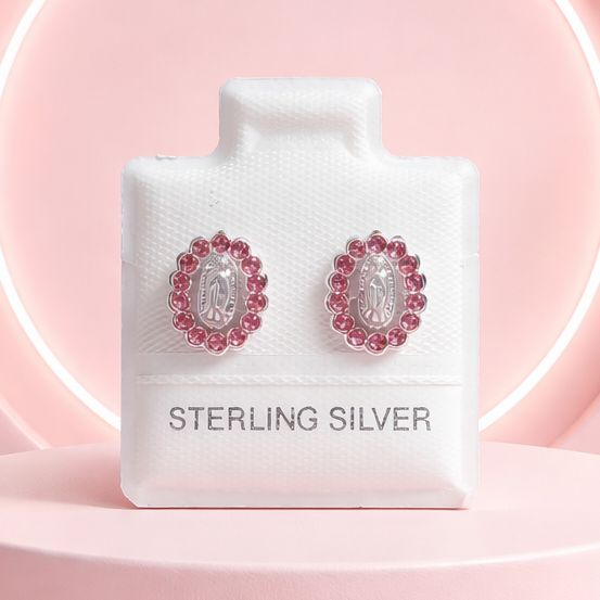 Broquel Virgen de Guadalupe papelillo Rosa, Plata 925 MX