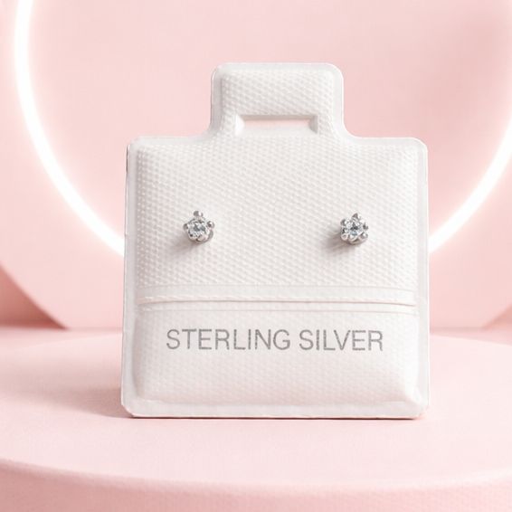 Broquel Recto Mini 1.5MM Blanco, plata 925 MX