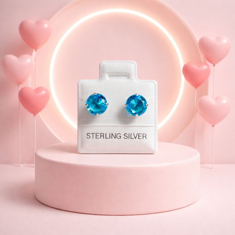 Broquel Recto Redondo 6MM  Plata 925 MX