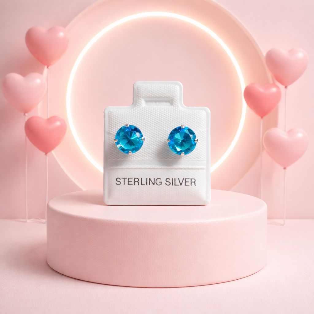 Broquel Recto Redondo 6MM  Plata 925 MX