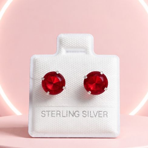 Broquel Recto Redondo 6MM  Plata 925 MX