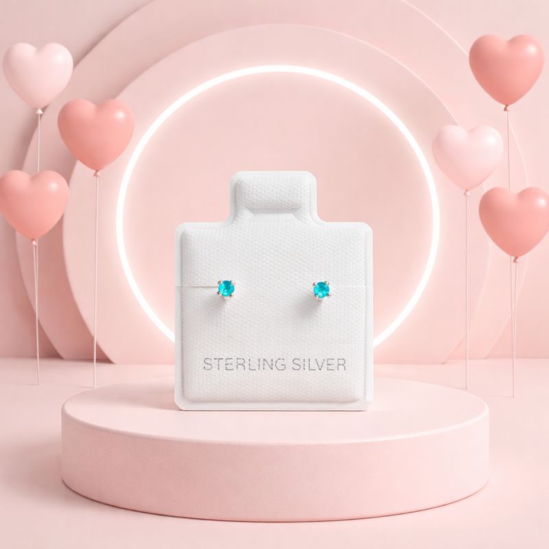 Broquel Recto Mini 1.5MM AZUL, Plata 925 MX