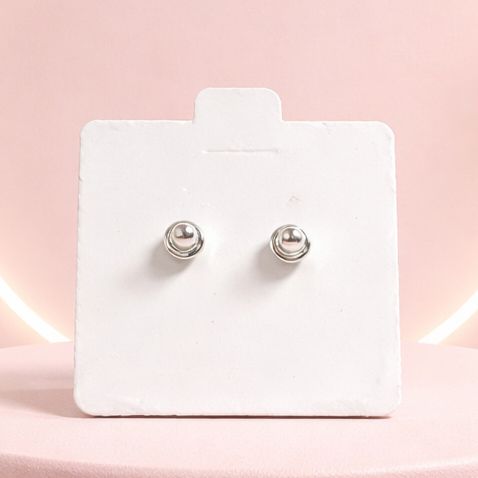 Broquel Recto Redondo 6MM  Plata 925 MX