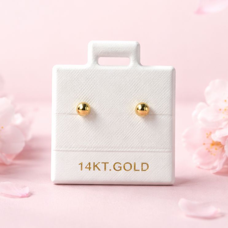 Broquel Dormilona #3mm Oro 14K.