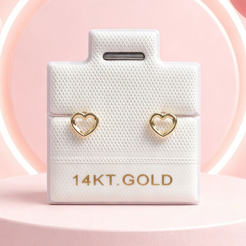 Broquel Corazon Silueta Oro 14K MX>