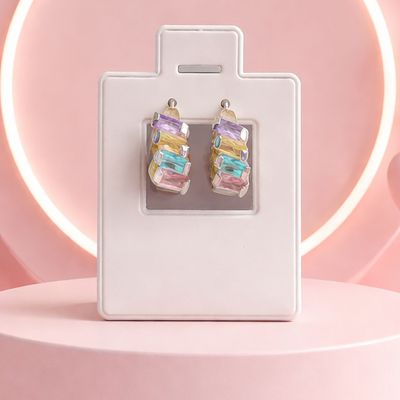 Huggies  Zirconia Multicolor 2cm Plata 925 MX