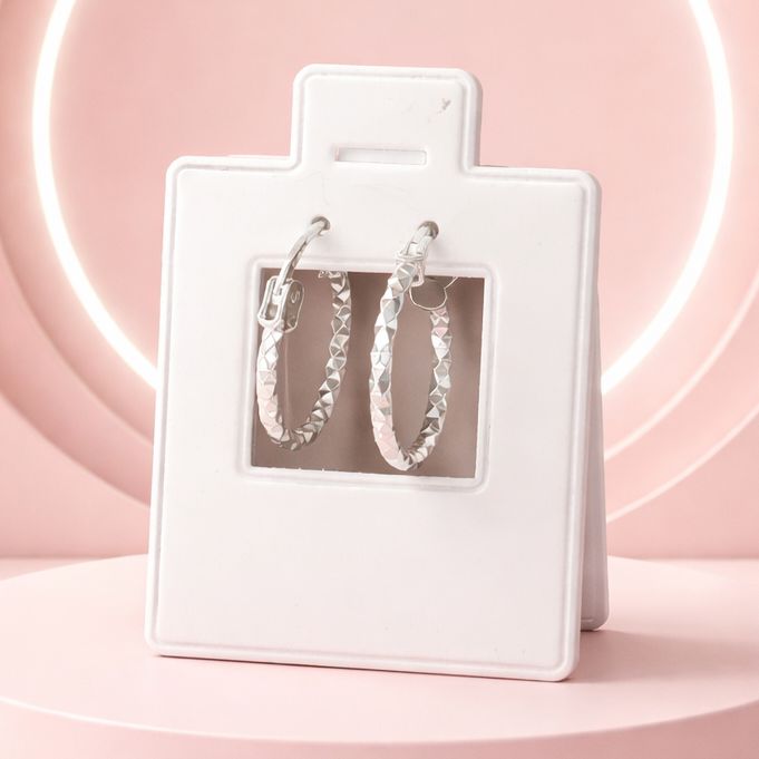 Arracada Diamantada 2cm Plata 925 MX