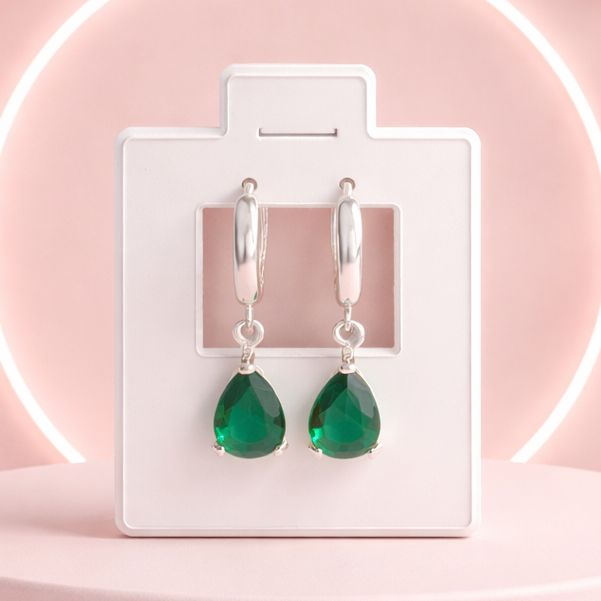 Huggies Gota Rosa mide 3cm Plata 925 MX