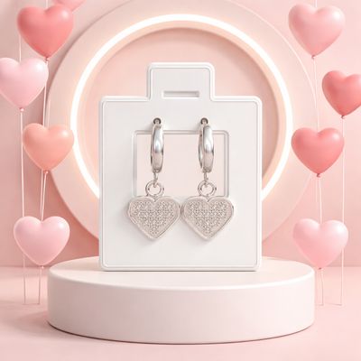 Huggie corazón Micropabe Plata 925 MX