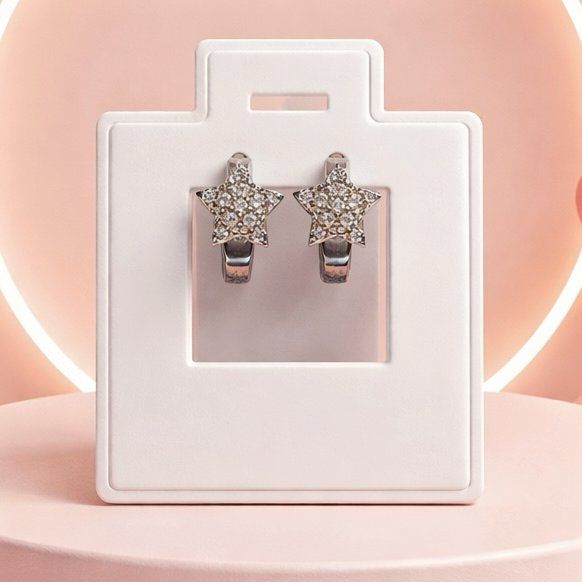 Huggie Estrella Micropabe Plata Italiana 925