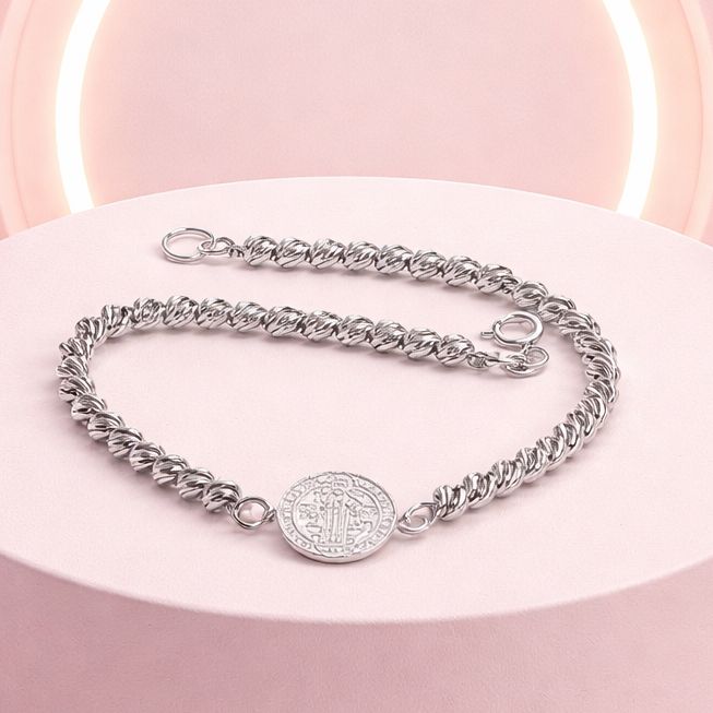 Pulsera bola Faceta4mm, San Benito, mide 7.5' de largo Plata 925 MX