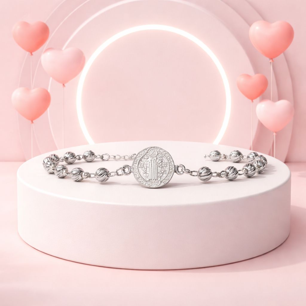 Pulsera bola Faceta4mm, San Benito, mide 7.5' de largo Plata 925 MX