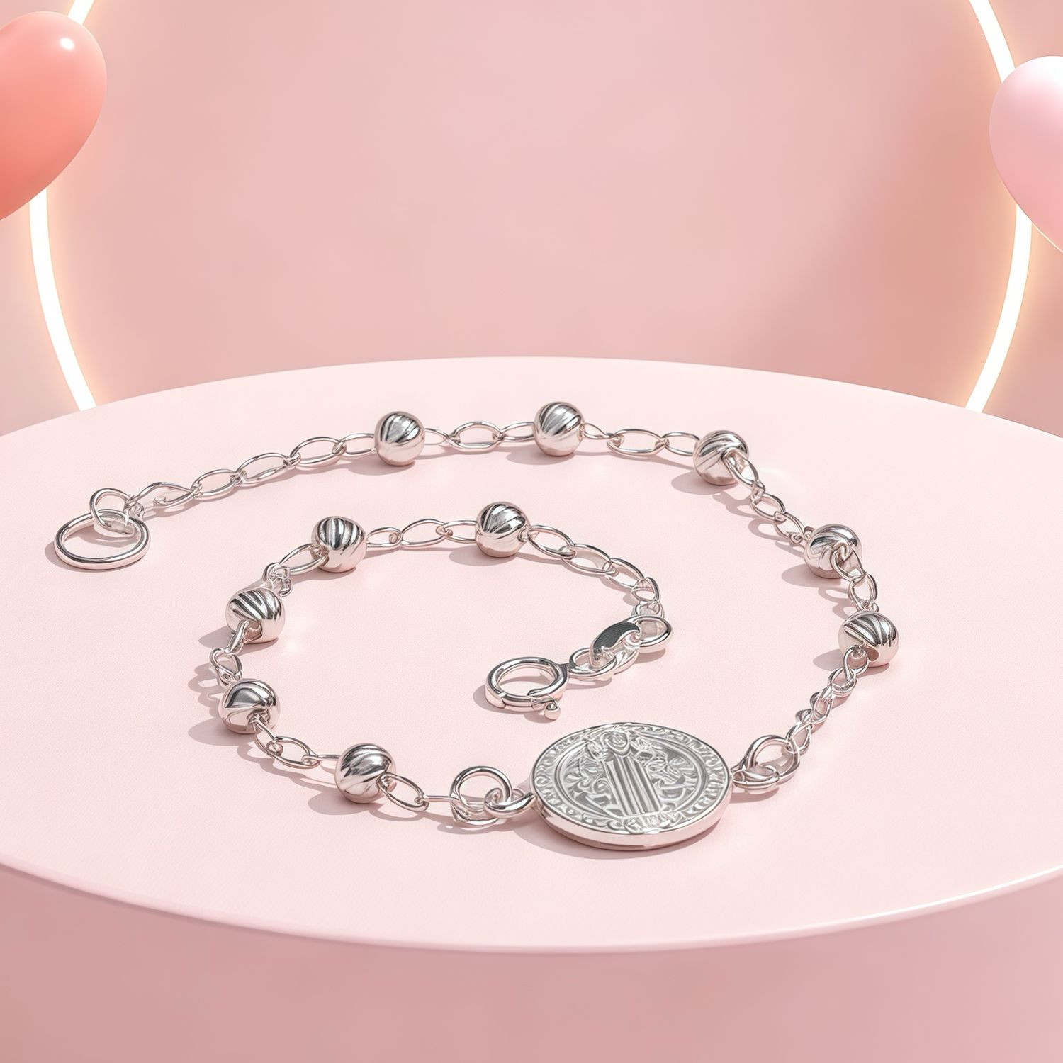 Pulsera bola Faceta 4mm, San Benito, mide 7.5' de largo Plata 925 MX