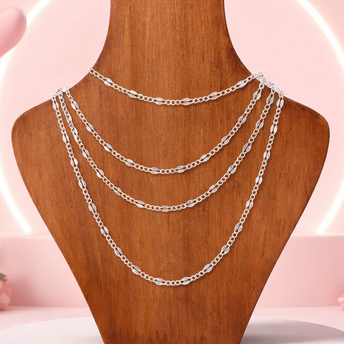 Cadena Figarucci 2.5MM de ancho, Mide 18" de largo Plata 925 Mexicana.