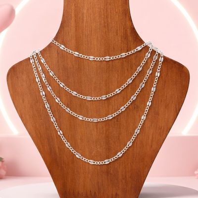 Cadena Figarucci 2.5MM de ancho, Mide 20" de largo Plata 925 Mexicana.