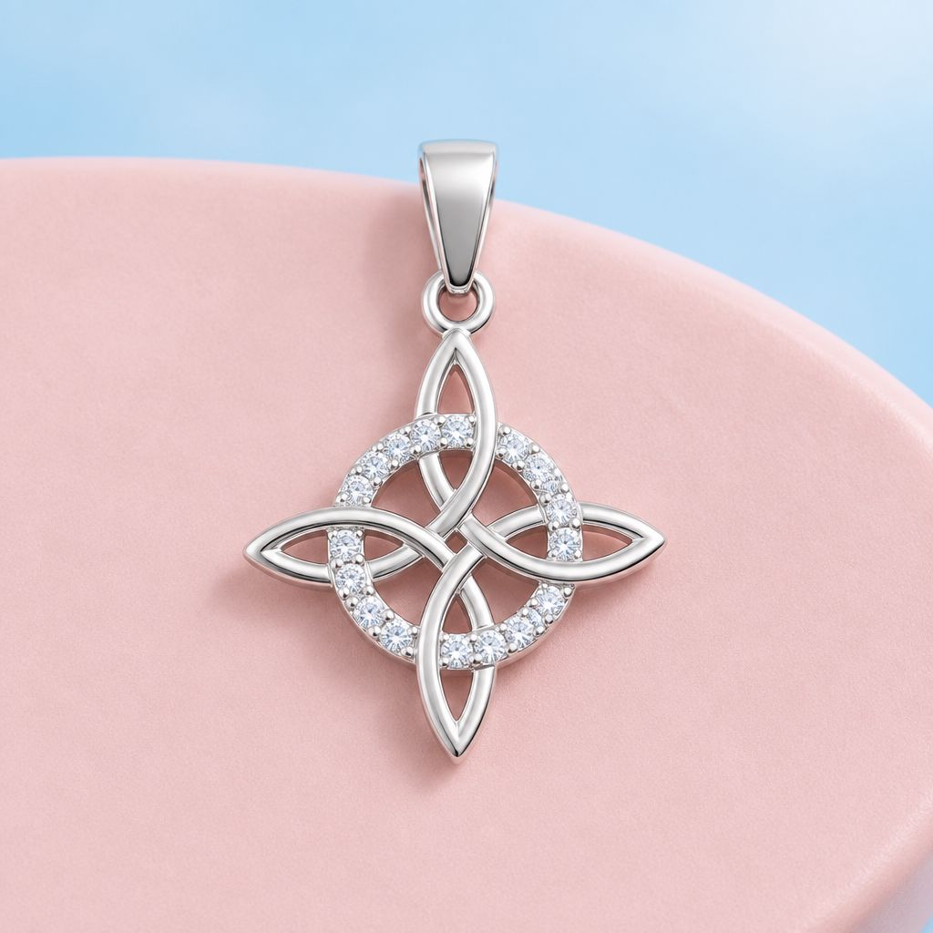 Dije Nudo de Bruja ZC'S Blanca , Plata 925 Mexicana