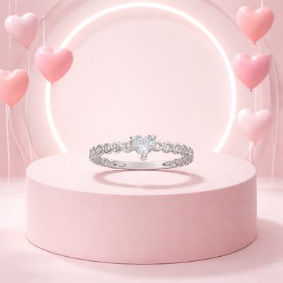 Anillo Argolla Corazon Doble Blanco, Plata 925 Mexicana Anillo Argolla Corazon Doble Blanco, Plata 925 Mexicana