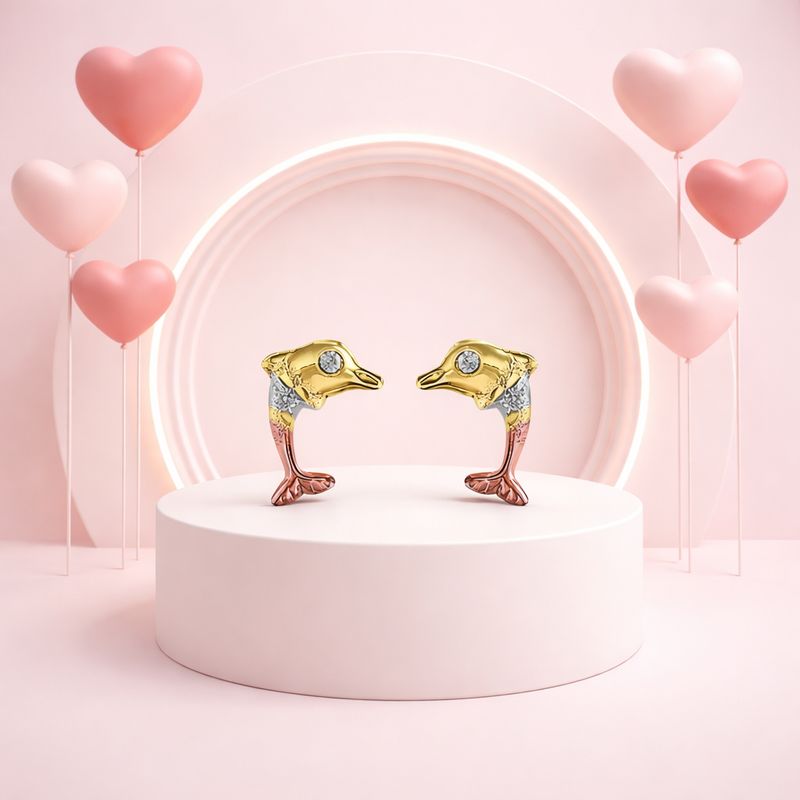 Broquel Delfín en Oro Florentino 14K 