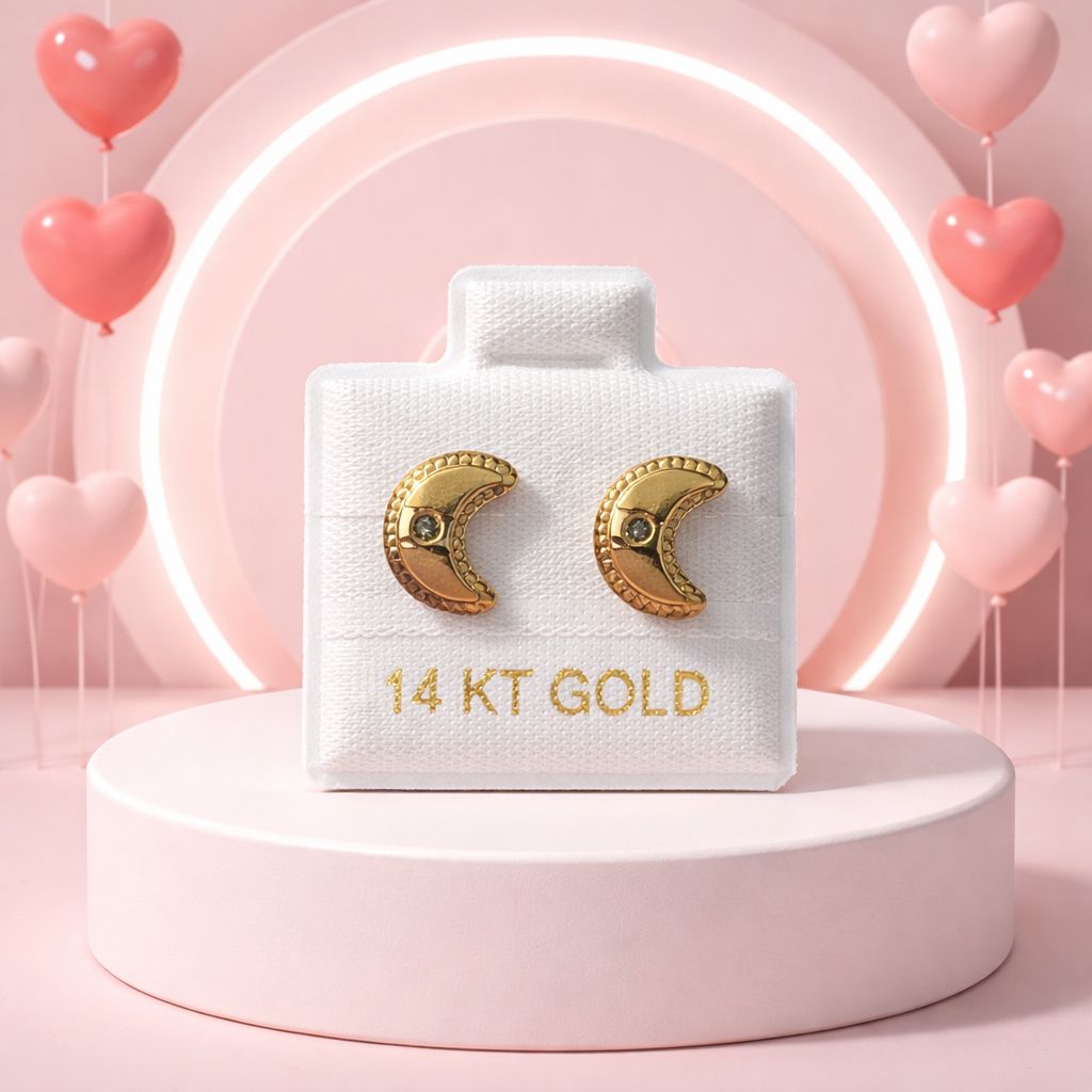 Broquel Lunitas Oro Florentino 14K 