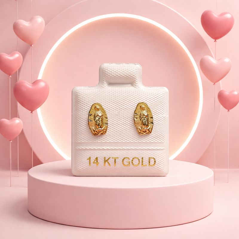 Broquel Virgen de Guadalupe Oro Florentino 14K