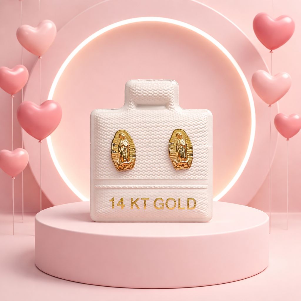 Broquel Virgen de Guadalupe Oro Florentino 14K