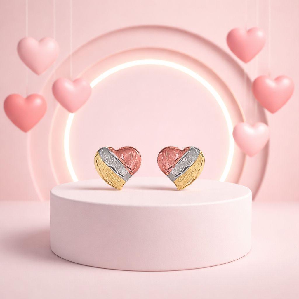 Broquel Corazón Raspado Oro Florentino 14K 