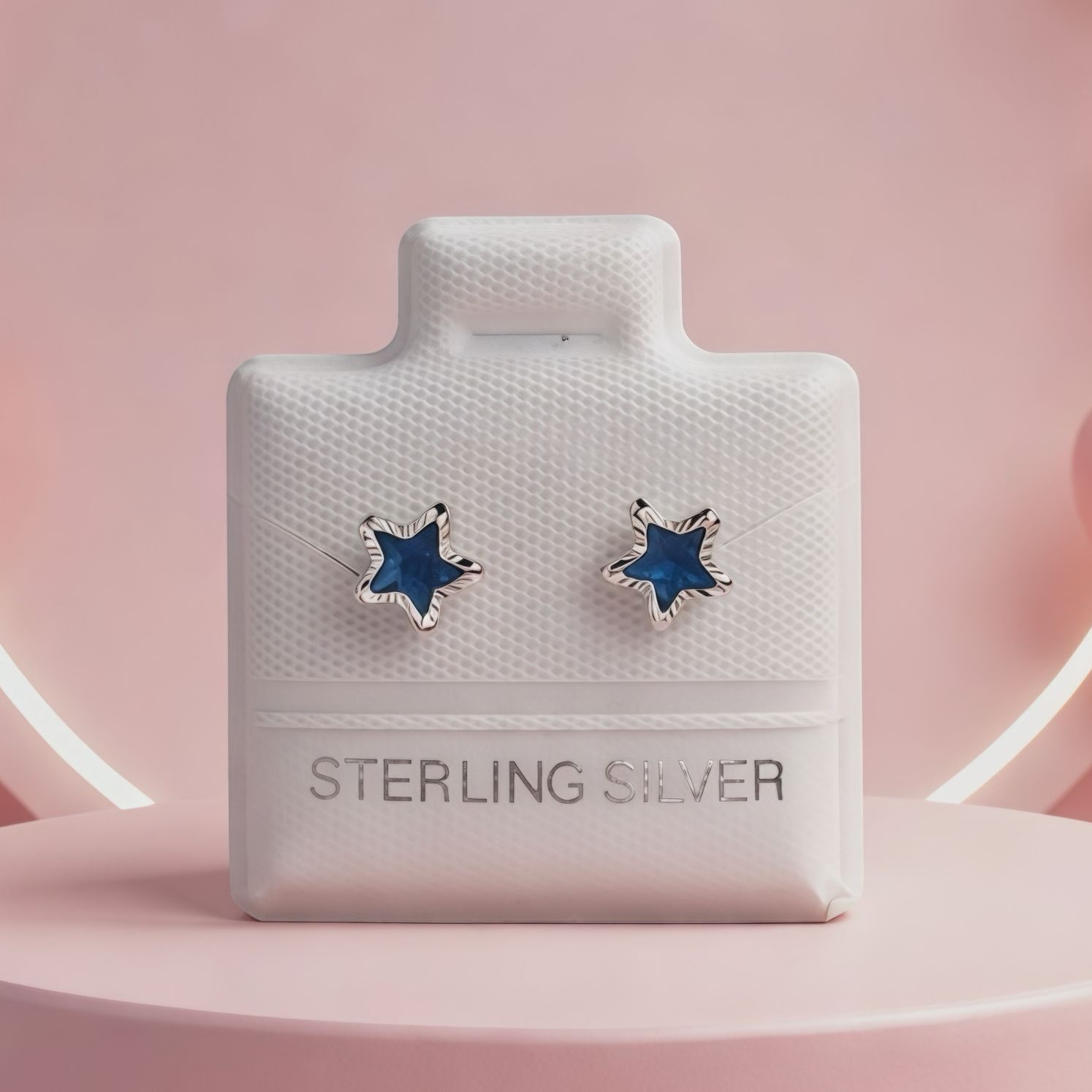 Broquel Estrellita Bizel Diamantado Navy 5MM Plata 925 Mexicana