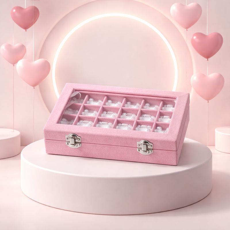 Estuche con Broquel de plata 925, 24 pares