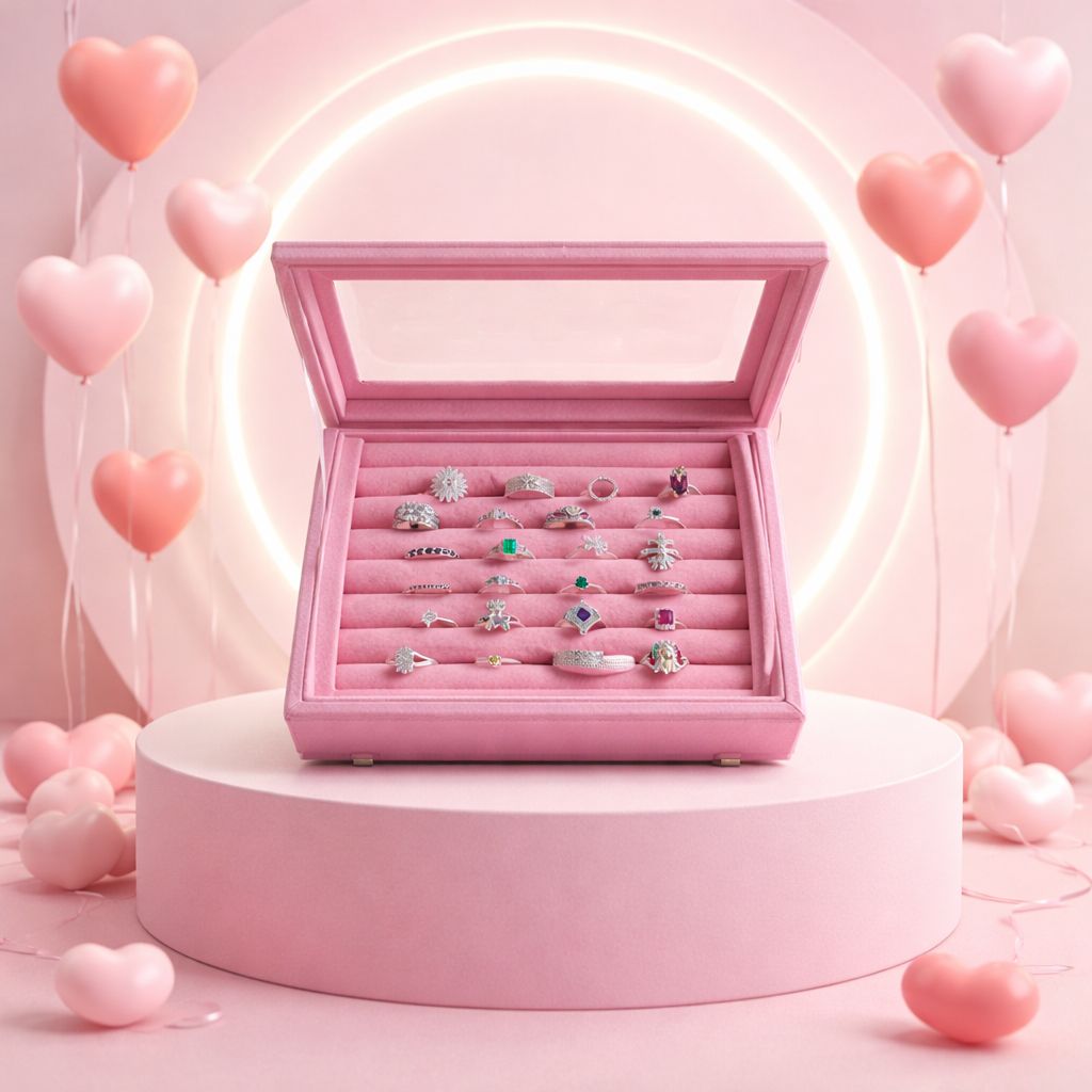 Estuche con 14 Anillos en Plata 925 