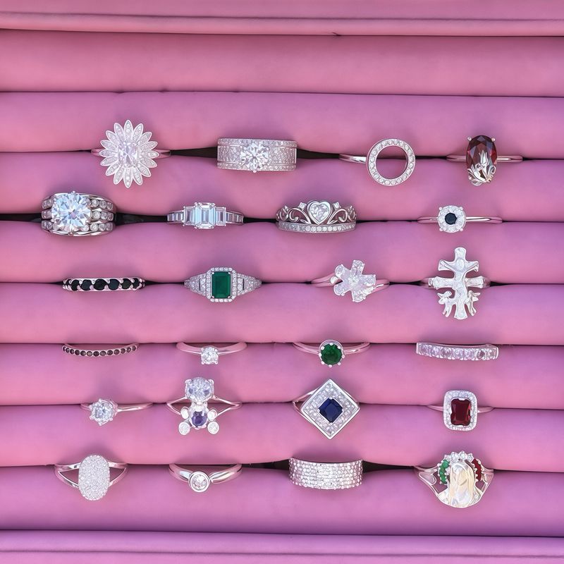 Estuche con 14 Anillos en Plata 925 