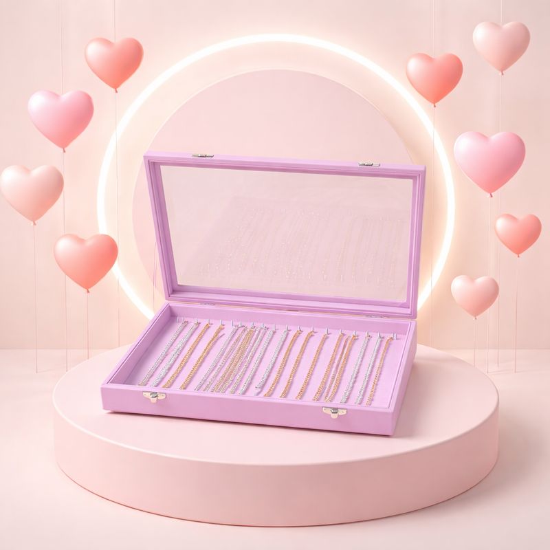 Estuche Cadenas y Pulseras Plata 925 con 18 piezas