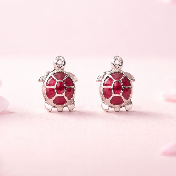 Broquel 3D Tortuga Roja Plata 925 MX