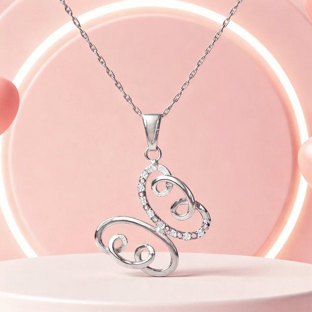 Duo Cadena y Dije de Mariposa Plata 925 MX