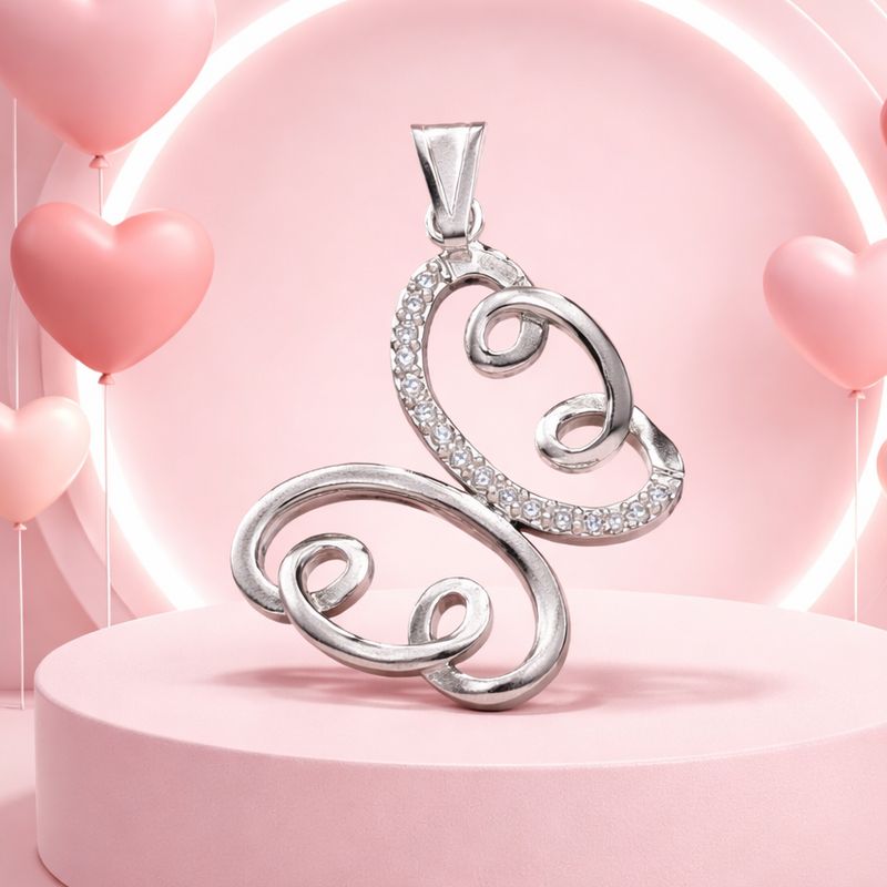 Dije Mariposa con Zirconias Blancas Plata 925 MX