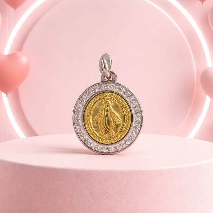 Medalla La Milagrosa Plata 925 con chapa de Oro