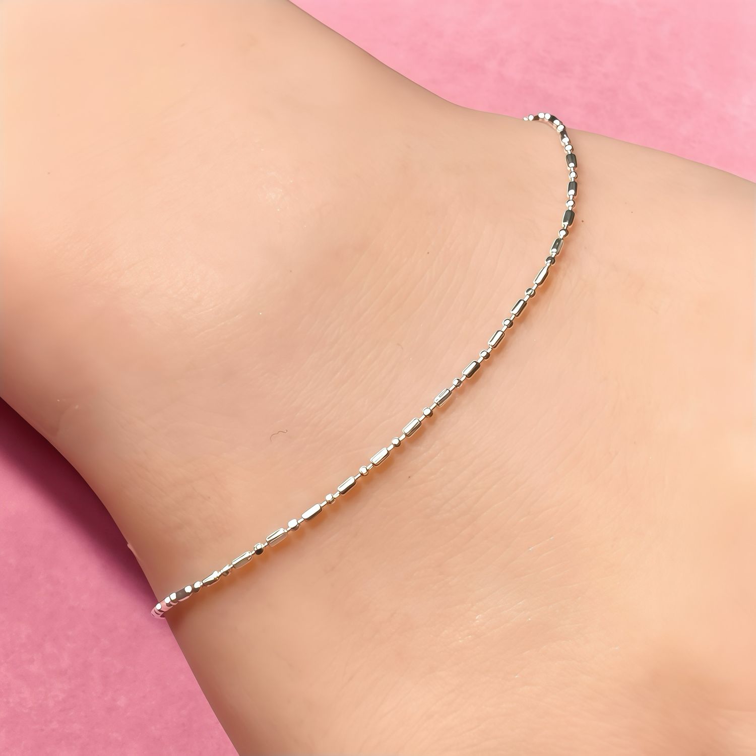 Pulsera Tubito 1MM mide 7" Pata 925